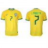 Brasilien Lucas Paqueta #7 Hemmatröja VM 2022 Korta ärmar